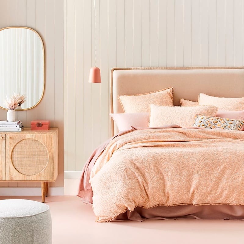 Esha Matelasse Pink Sand Pillowcase
