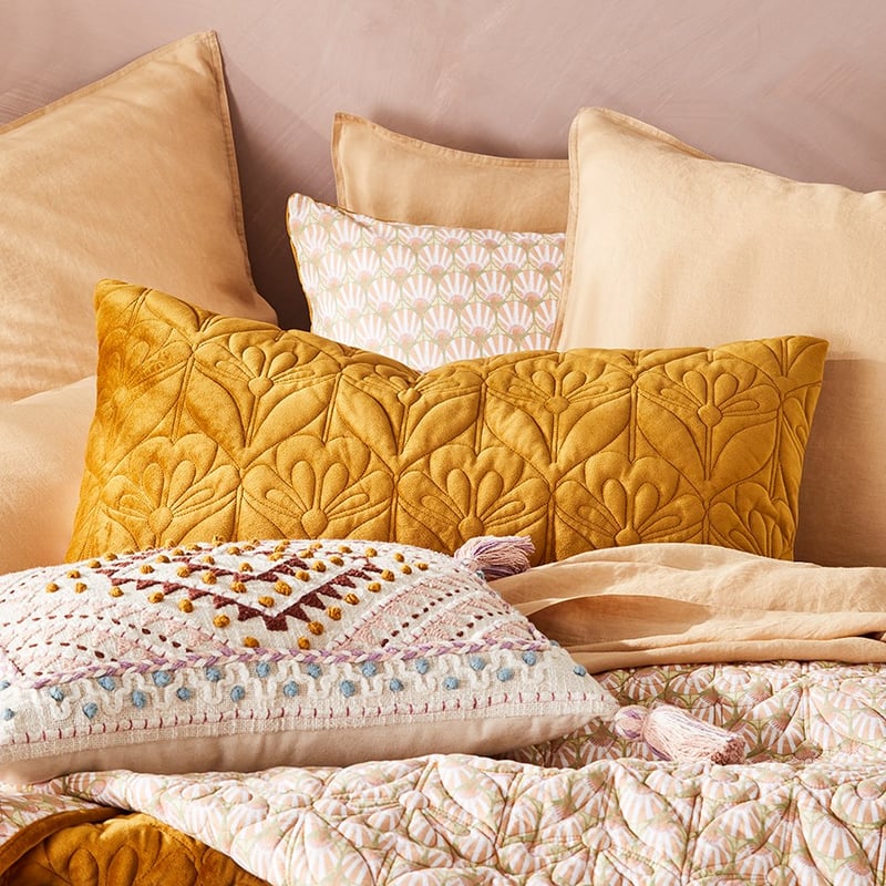 Krisha Gold Quilted Pillowcase