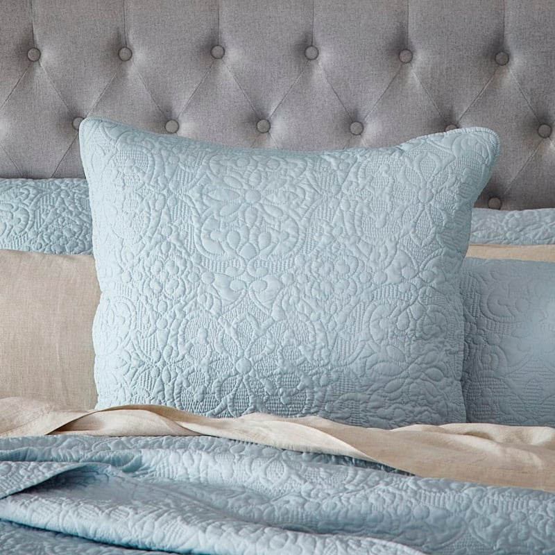 Chloe Ice Blue Quilted Pillowcase