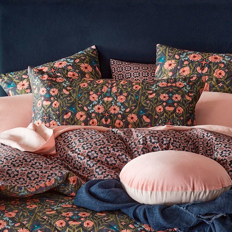 Ruby Navy Quilted Pillowcases