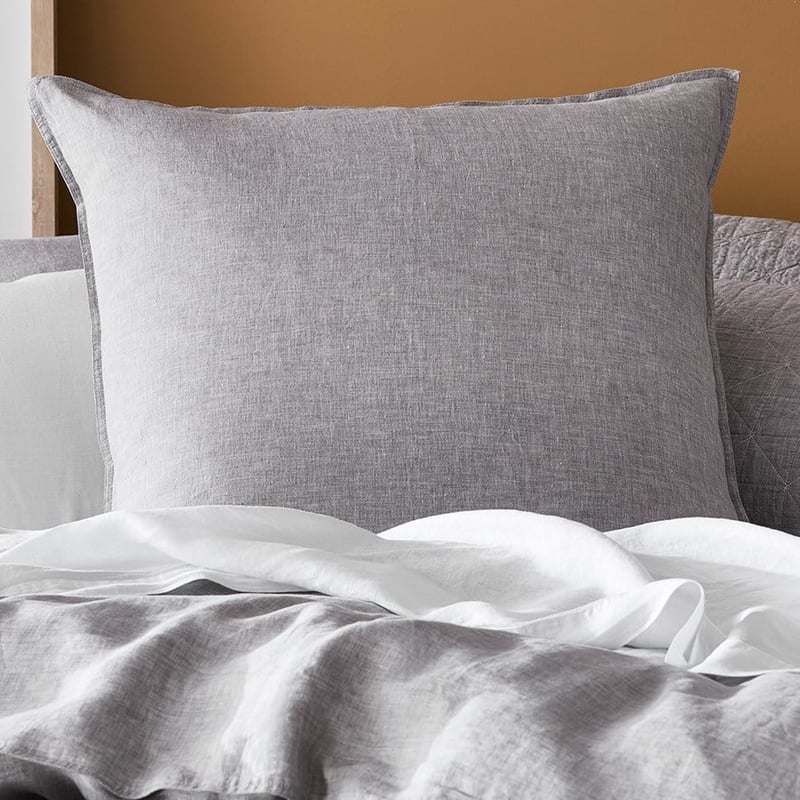 Vintage Washed Linen Grey Marle Pillowcase
