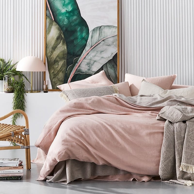 Vintage Washed Linen Nude Pink Pillowcase