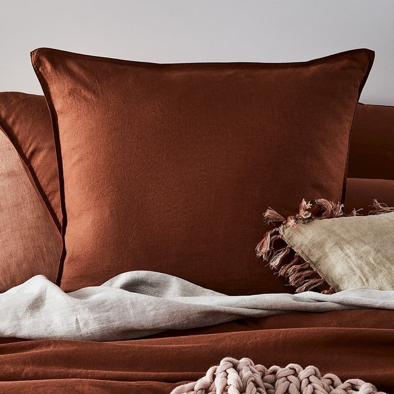 Vintage Washed Linen Paprika Pillowcase