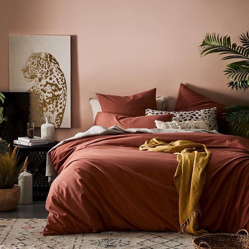 Stonewashed Cotton Clay Pillowcase