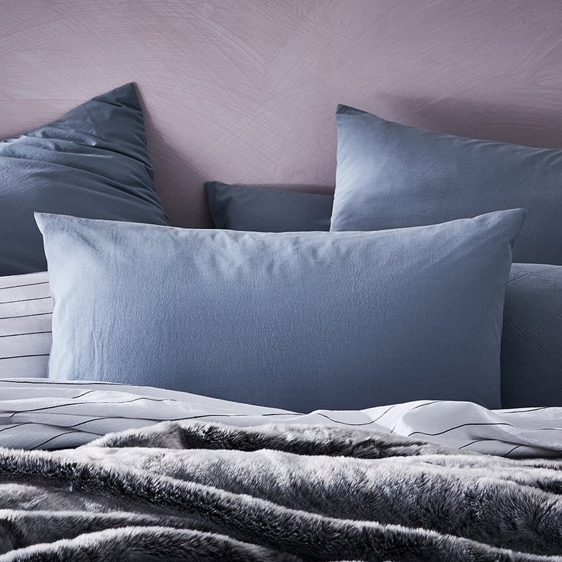 Stonewashed Cotton Dusty Blue Pillowcases
