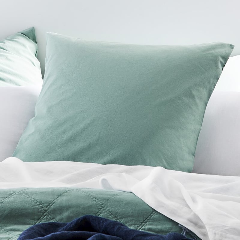 Stonewashed Cotton Greenery Pillowcase