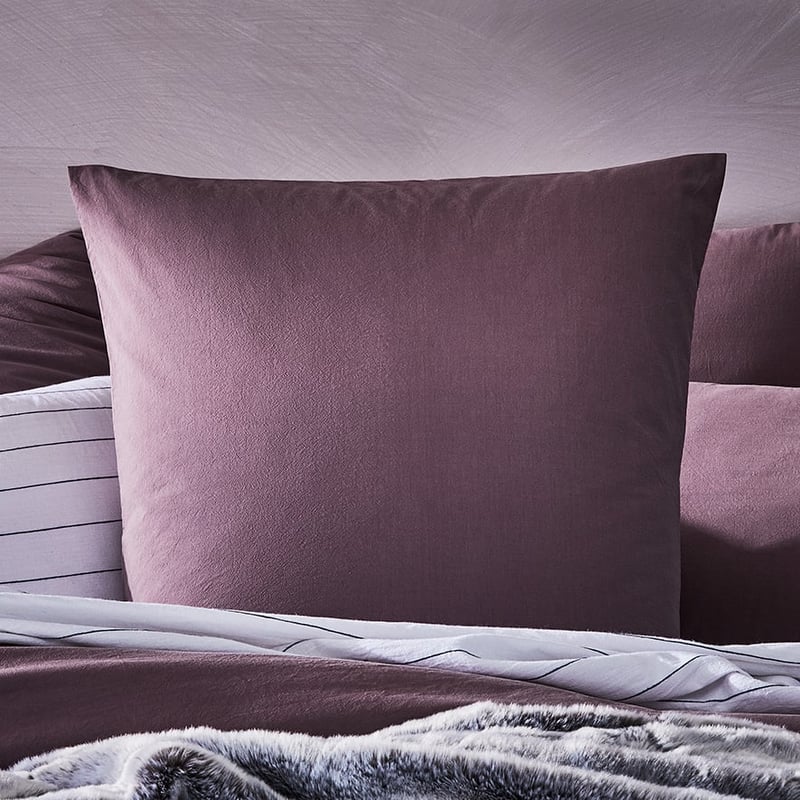 Stonewashed Cotton Mauve Pillowcase