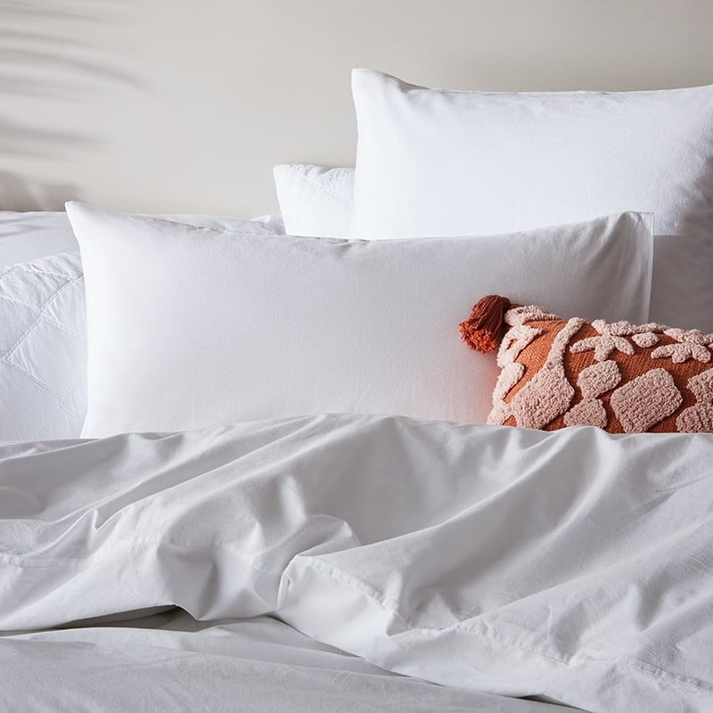 Stonewashed Cotton White Pillowcase