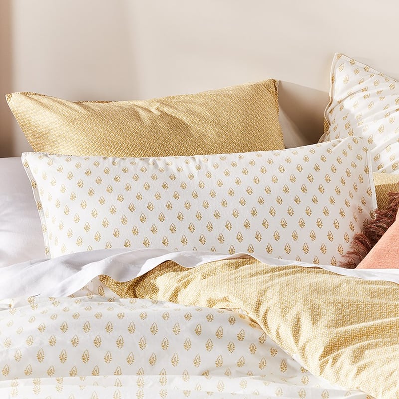 Stonewashed Printed Cotton Flax Woodblock Pillowcase