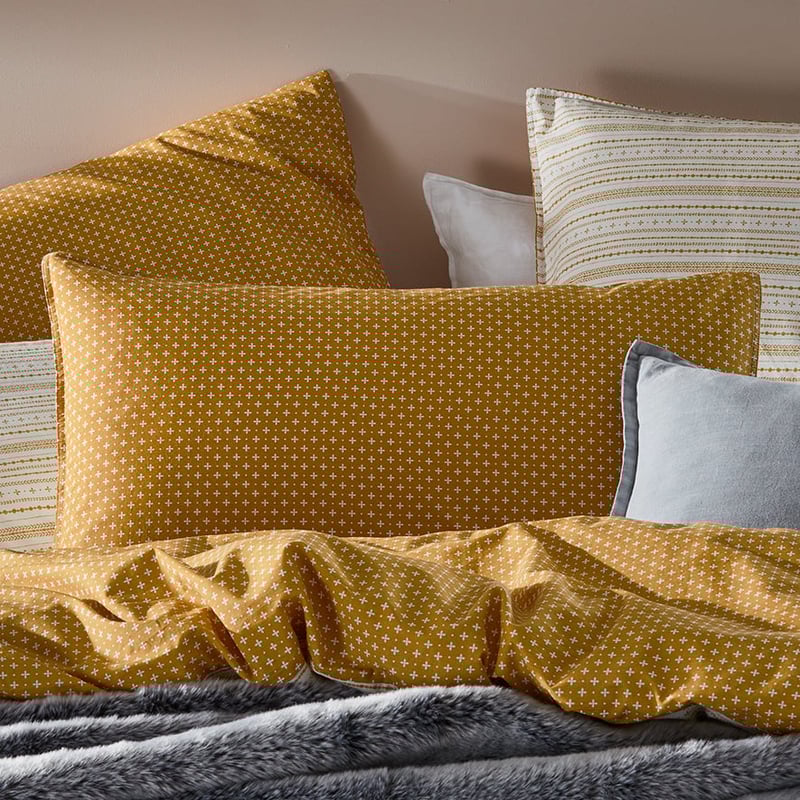 Stonewashed Printed Cotton Spice Henna Pillowcase