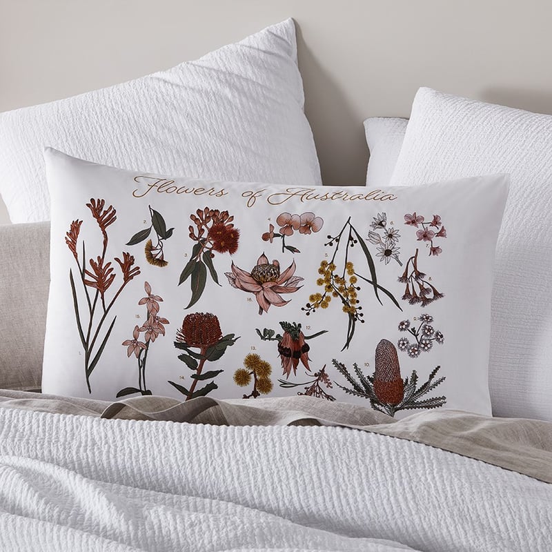 Flowers Of Australia Text Pillowcase