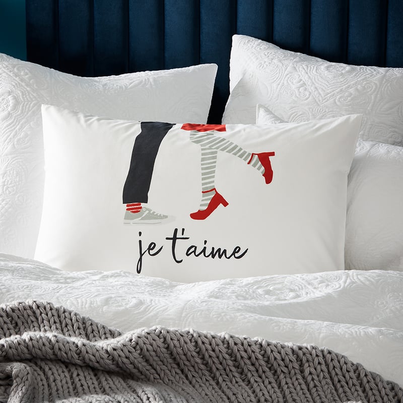 Je Taime Text Pillowcase 