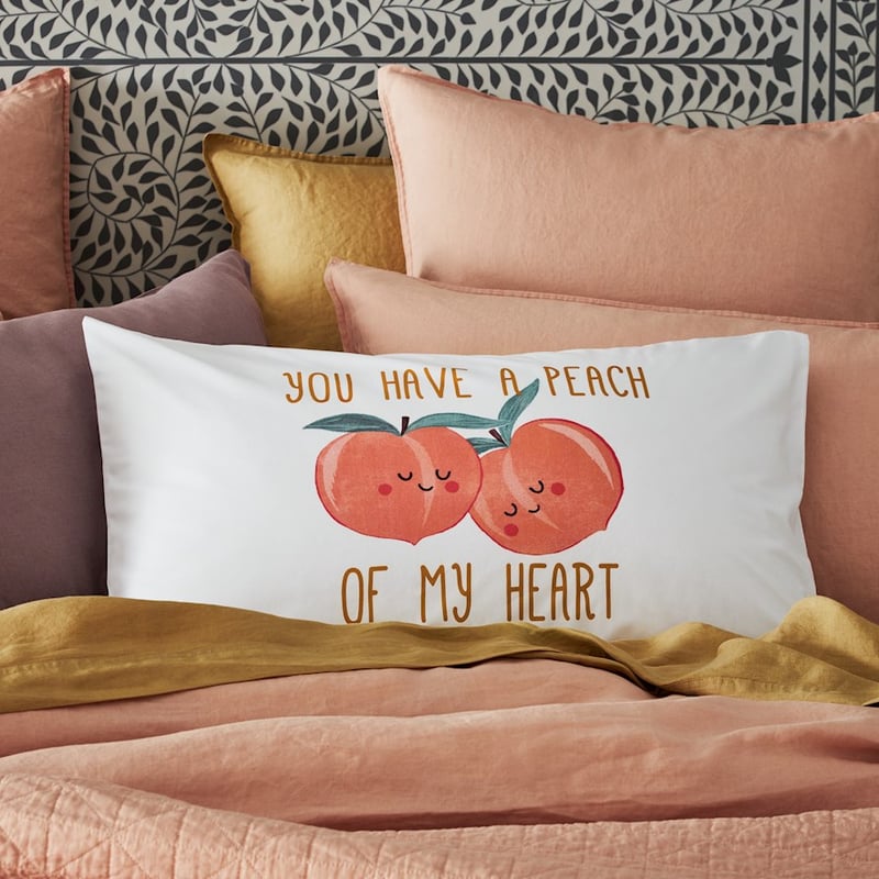 Peach Of My Heart Text Pillowcase