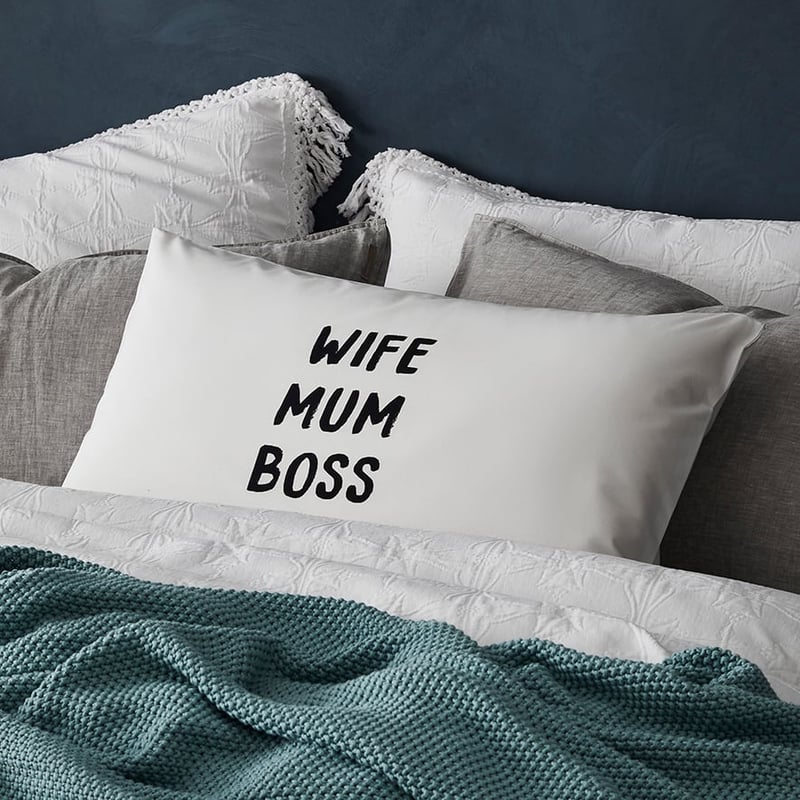 Text Pillowcase Wife Mum Boss