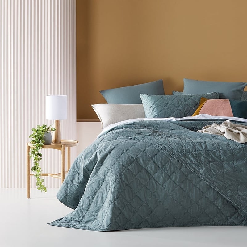 Stonewashed Cotton Sage Quilted Pillowcase