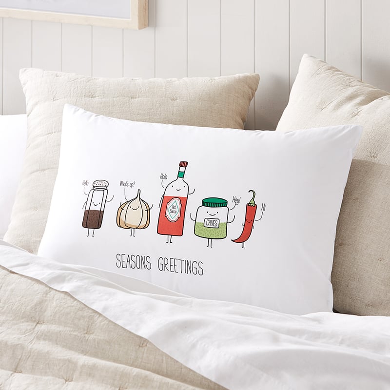 Christmas Text Pillowcase Seasons Greetings