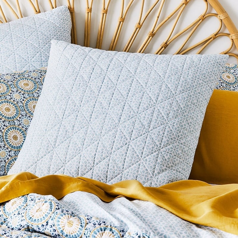 Mediterranean Quilted Teal Pillowcase