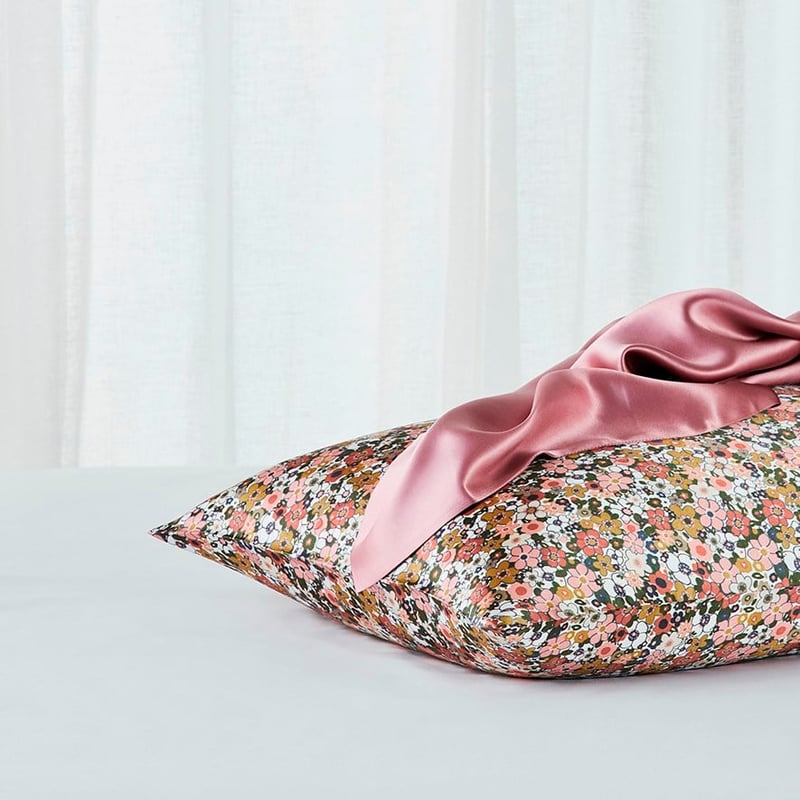 Pure Silk Retro Floral Pillowcase 