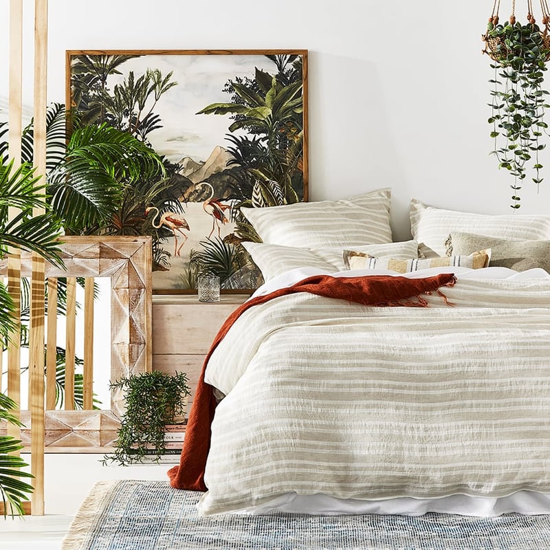 Hudson Linen & Cotton Natural Stripe Pillowcase