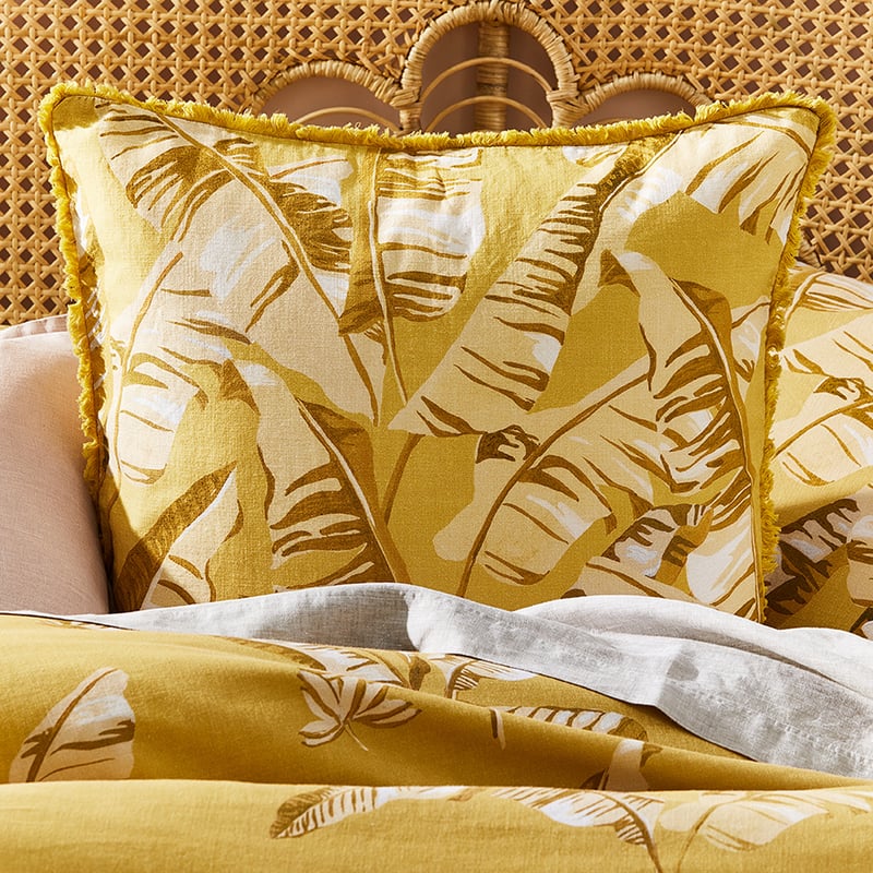 Banana Leaf Mustard Pillowcase