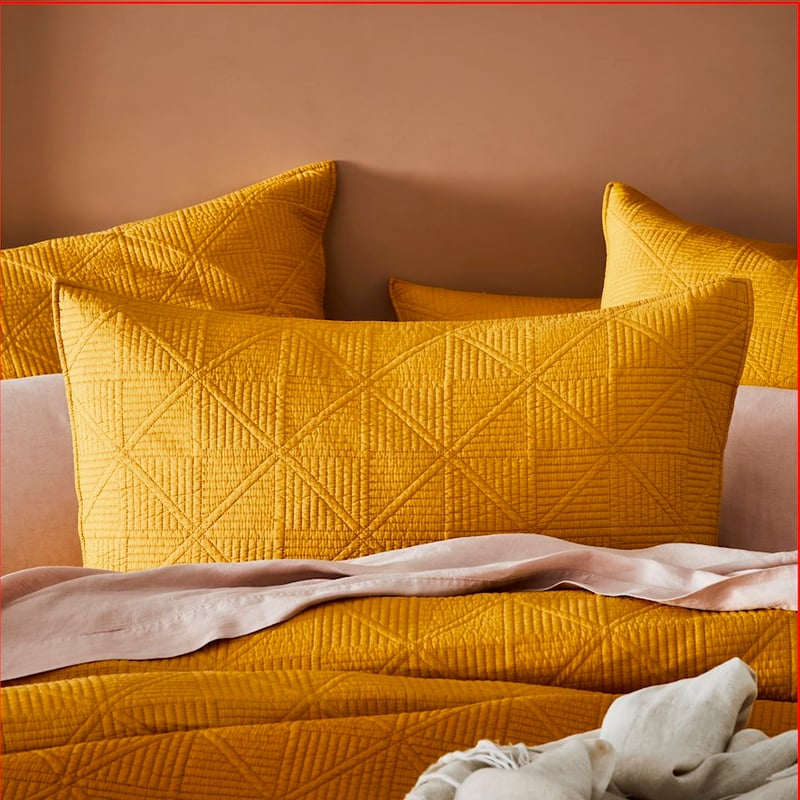 Prism Quilted Mustard Pillowcase