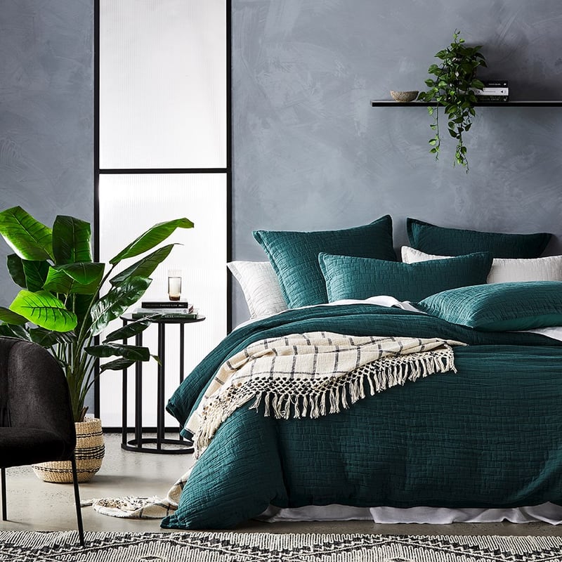 Mila Matelasse Bottle Green Pillowcase