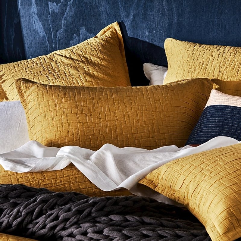Mila Matelasse Mustard Pillowcase