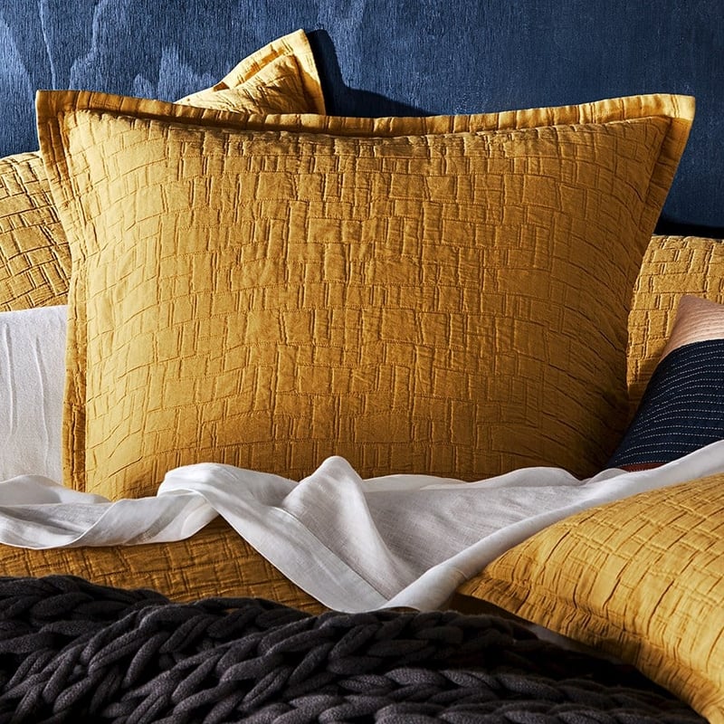 Mila Matelasse Mustard Pillowcase