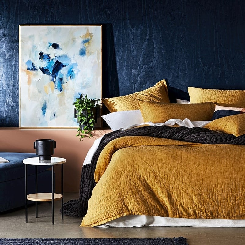 Mila Matelasse Mustard Pillowcase