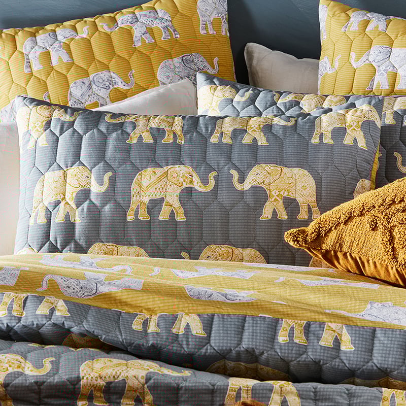 Mali Quilted Mustard Pillowcase