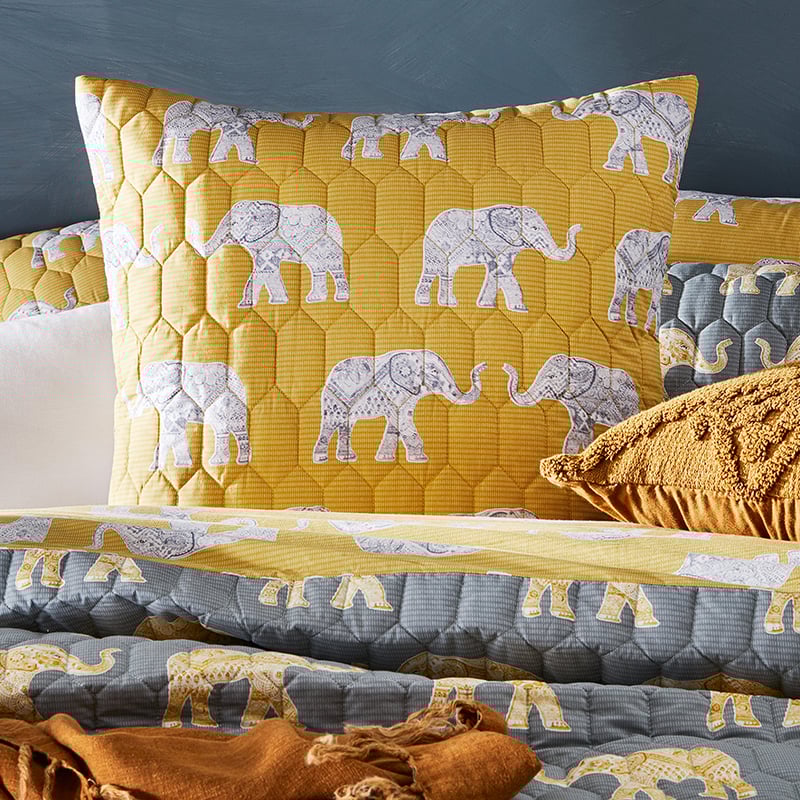 Mali Quilted Mustard Pillowcase