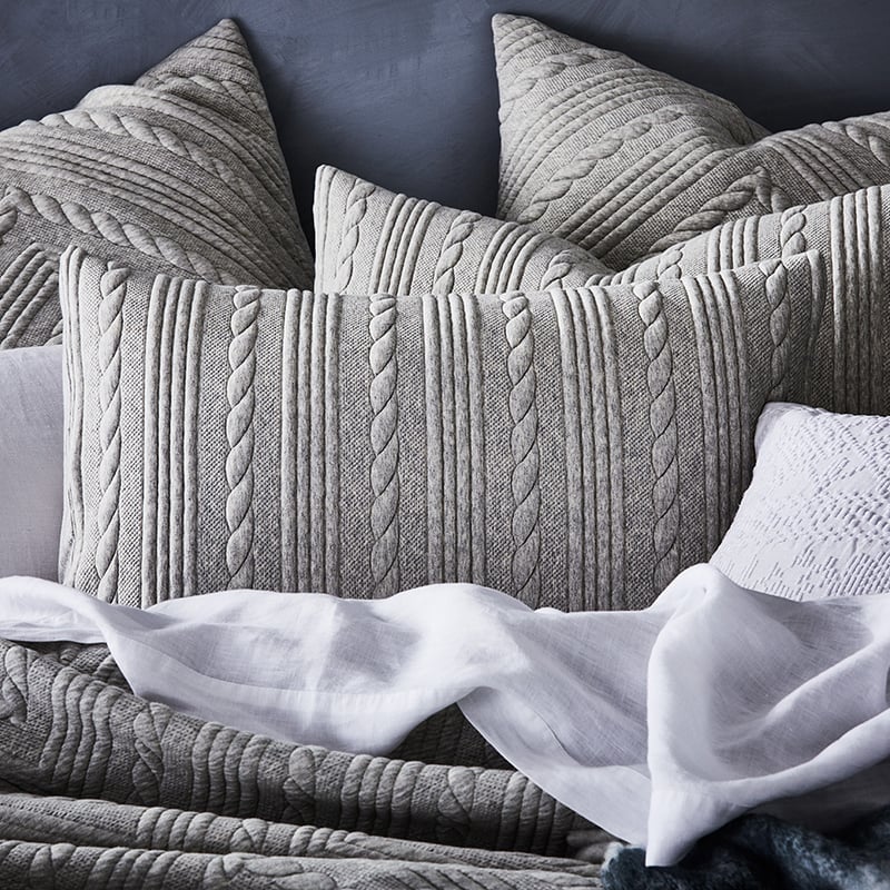 Maize Jersey Quilted Grey Marle Pillowcase