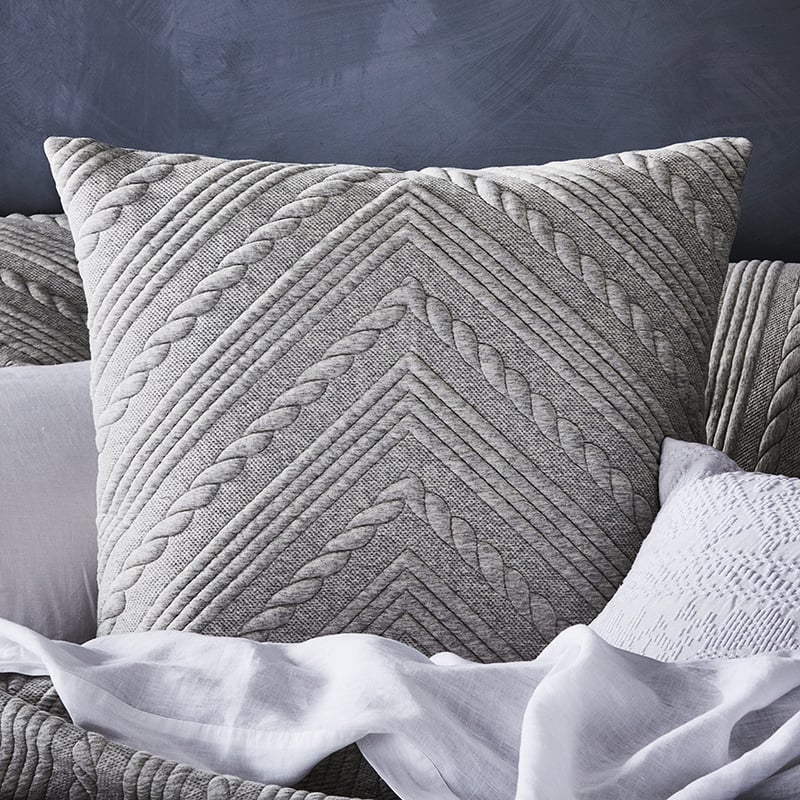 Maize Jersey Quilted Grey Marle Pillowcase