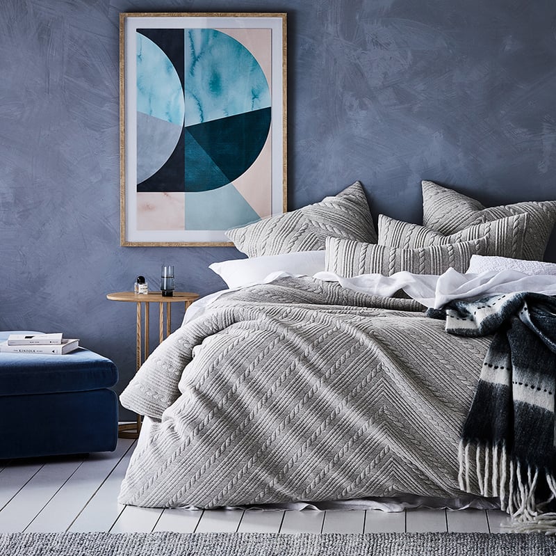 Maize Jersey Quilted Grey Marle Pillowcase