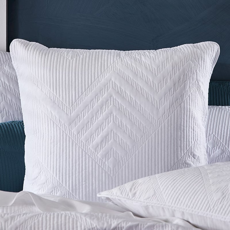 Virgo White Quilted Pillowcase