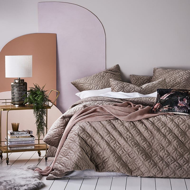 Denver Quilted Velvet Mist Pillowcase