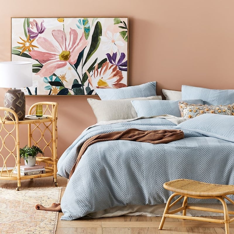 Chevron Matelasse Blue Pillowcase