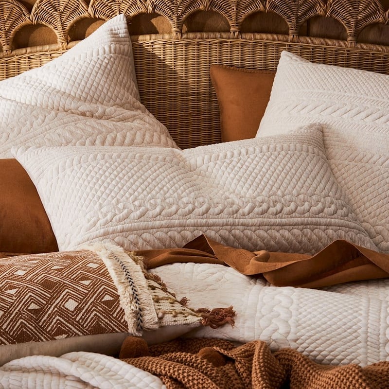 Cable Oatmeal Jersey Pillowcase