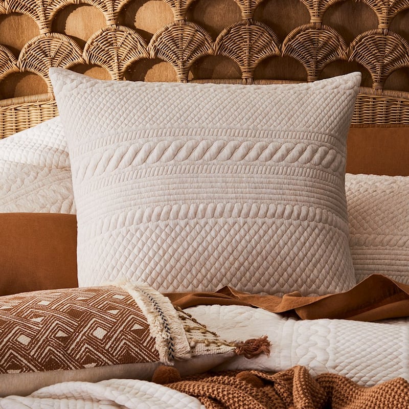Cable Oatmeal Jersey Pillowcase