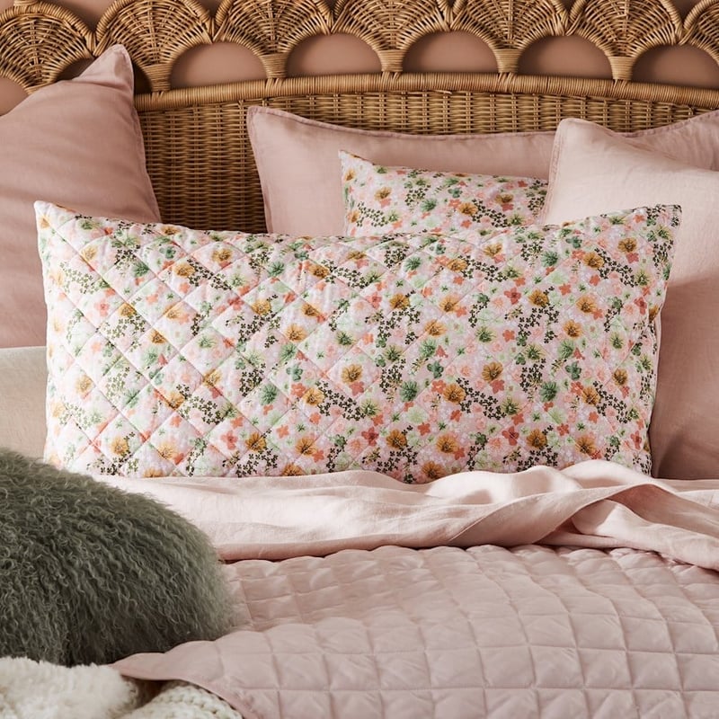 Pink Floral Pillowcase