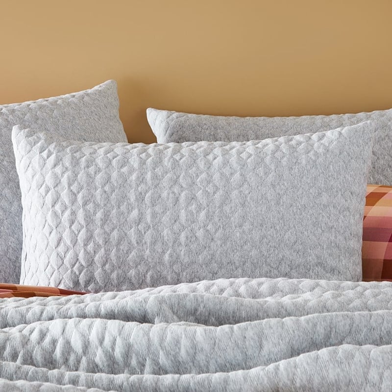Geo Jersey Grey Marle Pillowcase