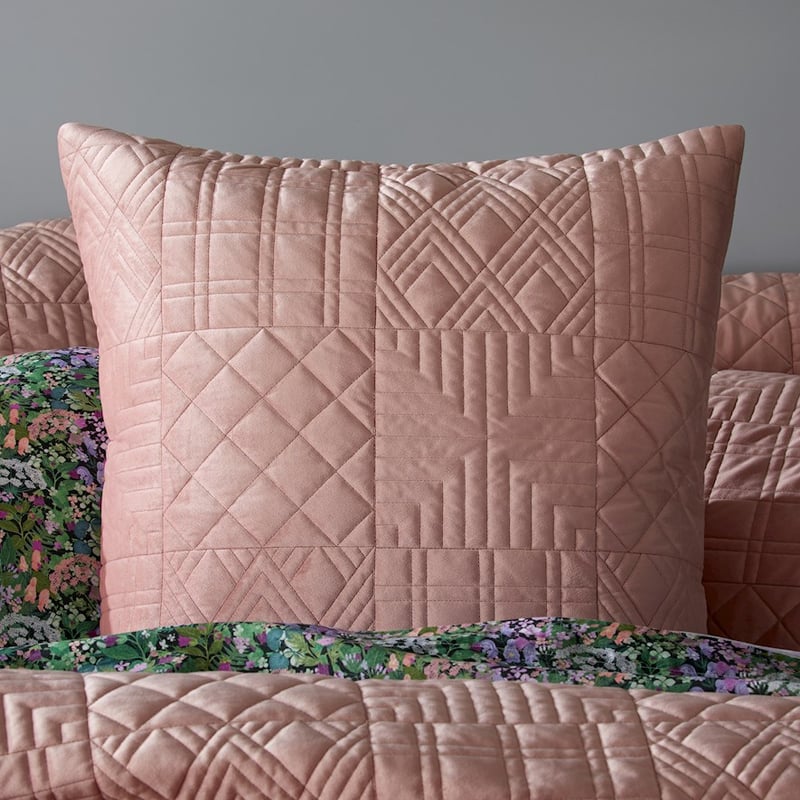 Florence Velvet Quilted Blush Pillowcase