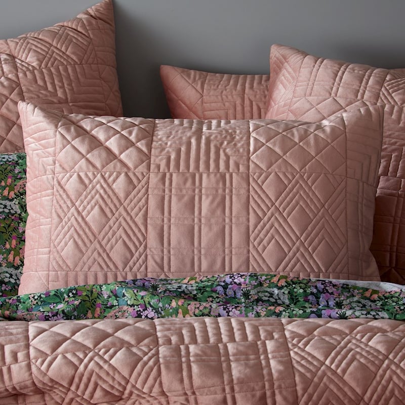 Florence Velvet Quilted Blush Pillowcase