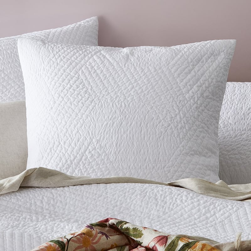 Kaito Quilted White Pillowcase