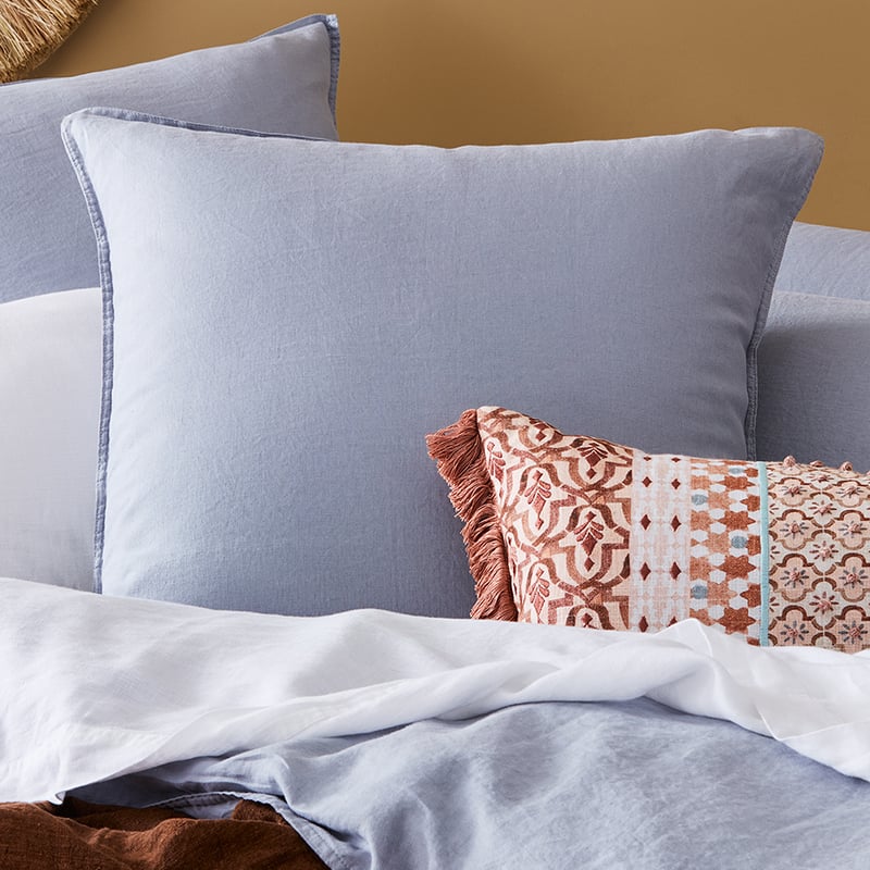 Vintage Washed Linen Blue Dust Pillowcase