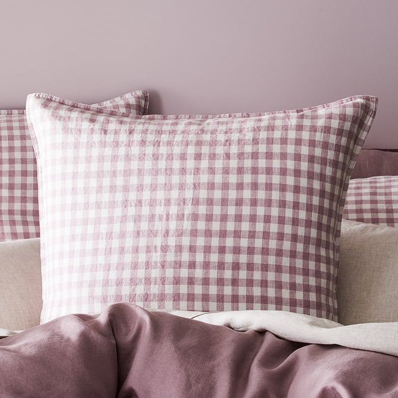 Vintage Washed Linen Dusty Mauve Pillowcases