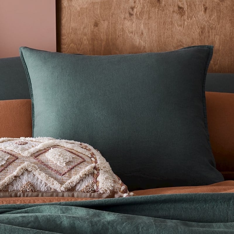 Vintage Washed Linen Cypress Pillowcase