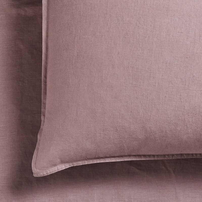 Vintage Washed Linen Dusty Mauve Pillowcase