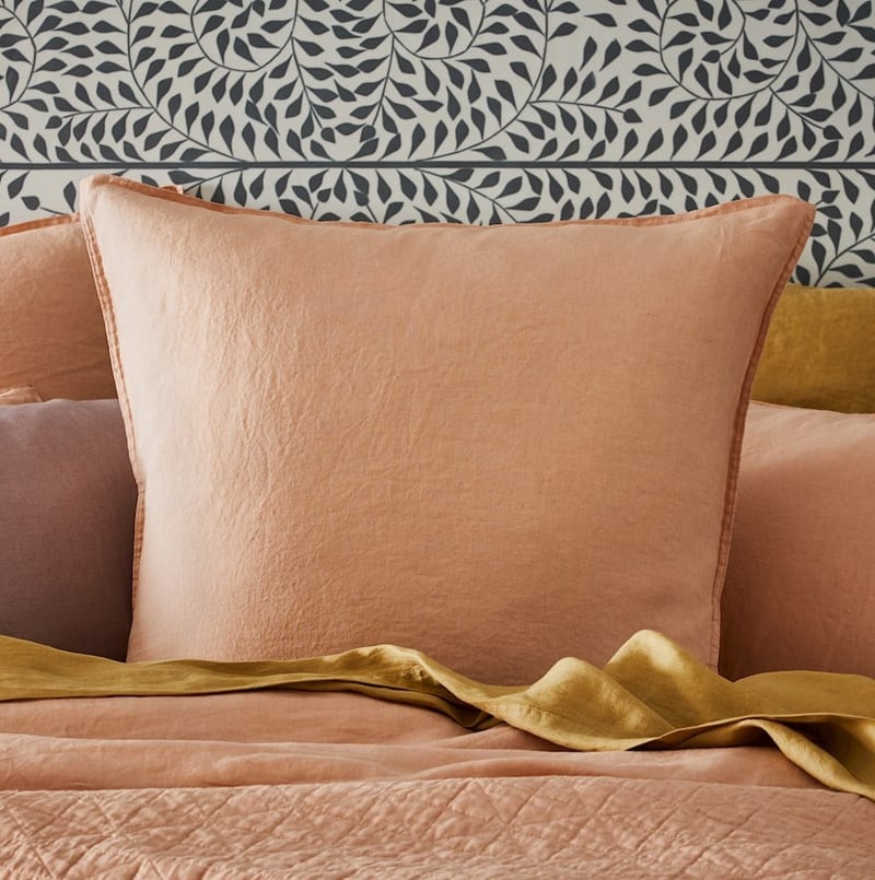 Vintage Washed Linen Pink Salt Pillowcase
