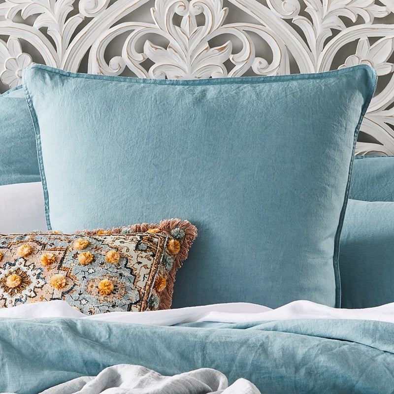 Vintage Washed Linen Seafoam Pillowcase